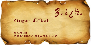 Zinger Ábel névjegykártya